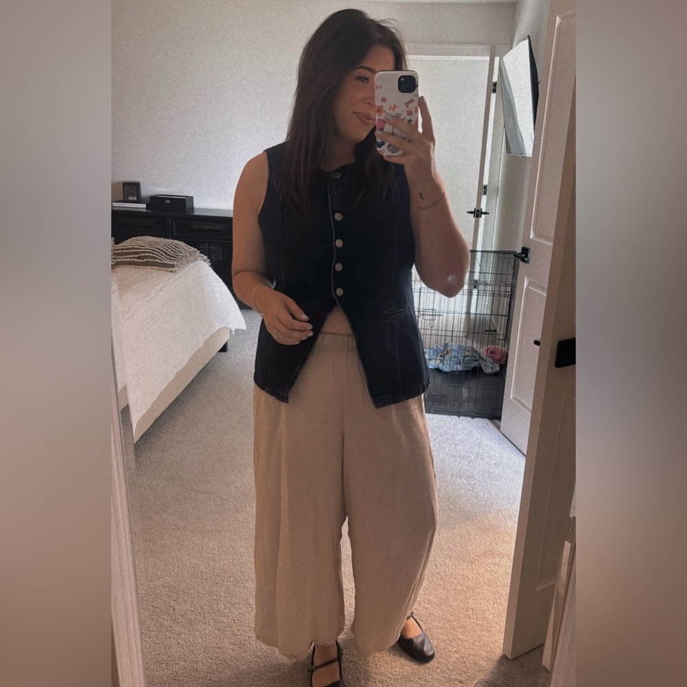 H&M Tan Wide-Leg Light Weight Pants